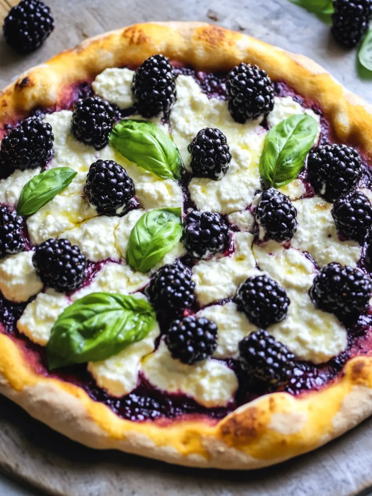 Blackberry Basil Ricotta Pizza