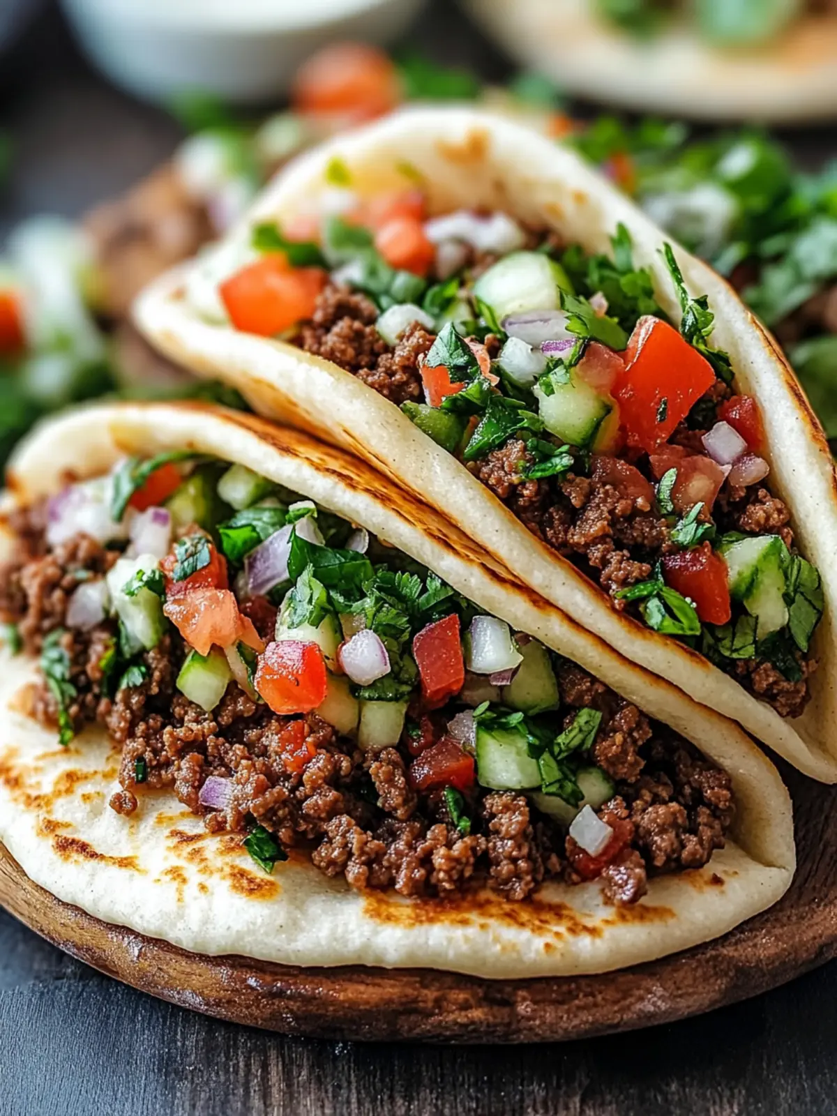 Mediterranean Ground Beef Pita Pockets