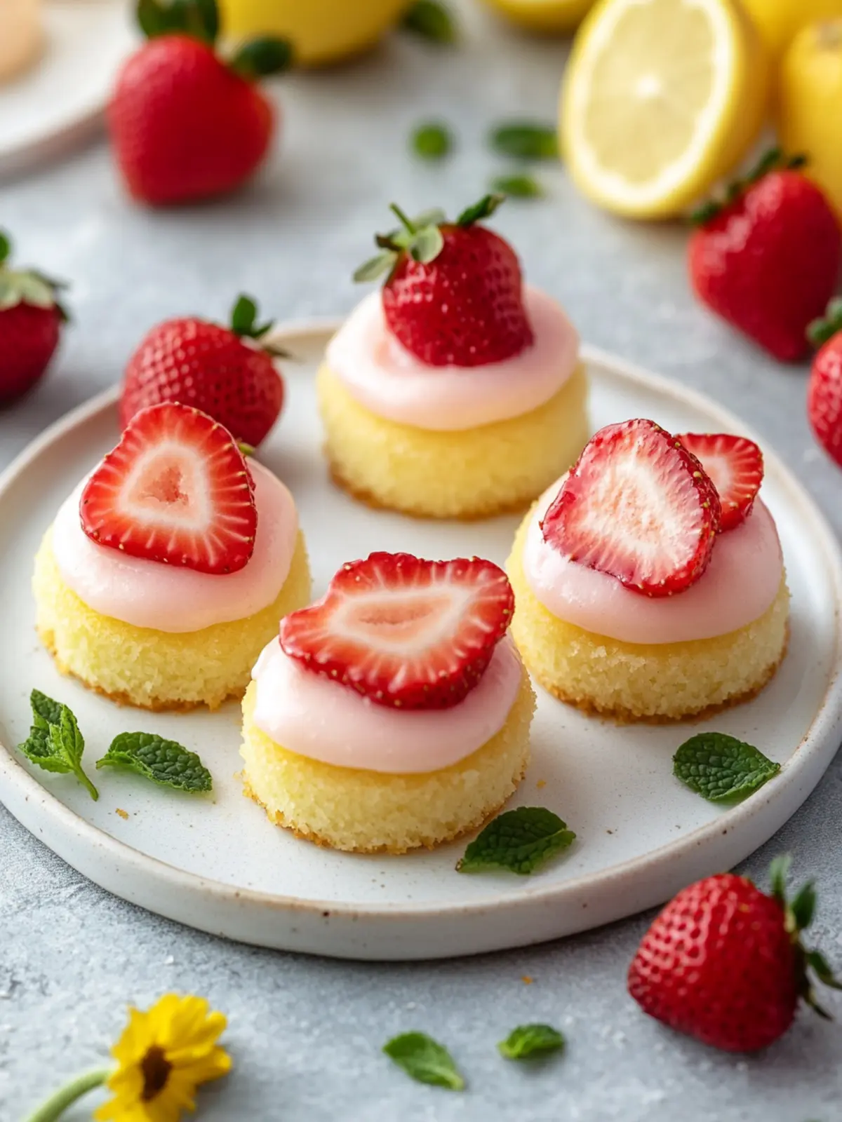 Strawberry Lemonade Cake Bites