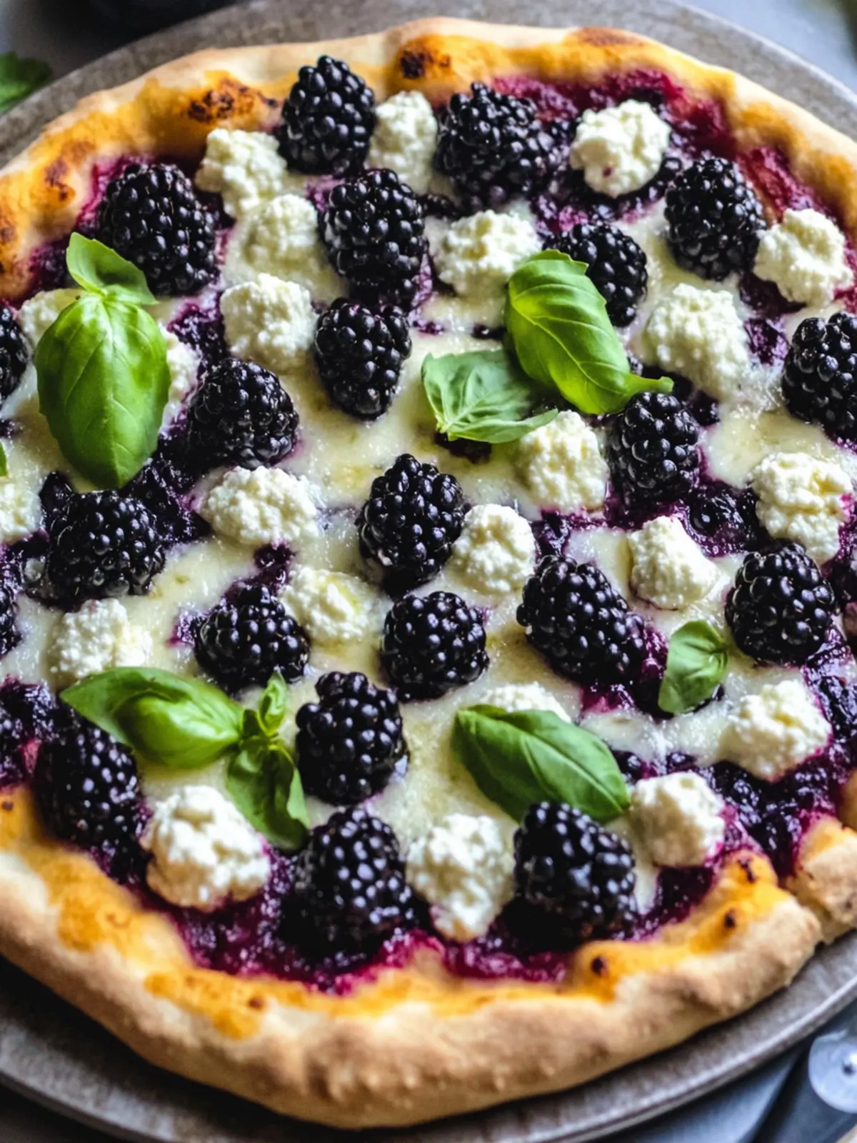 Blackberry Basil Ricotta Pizza