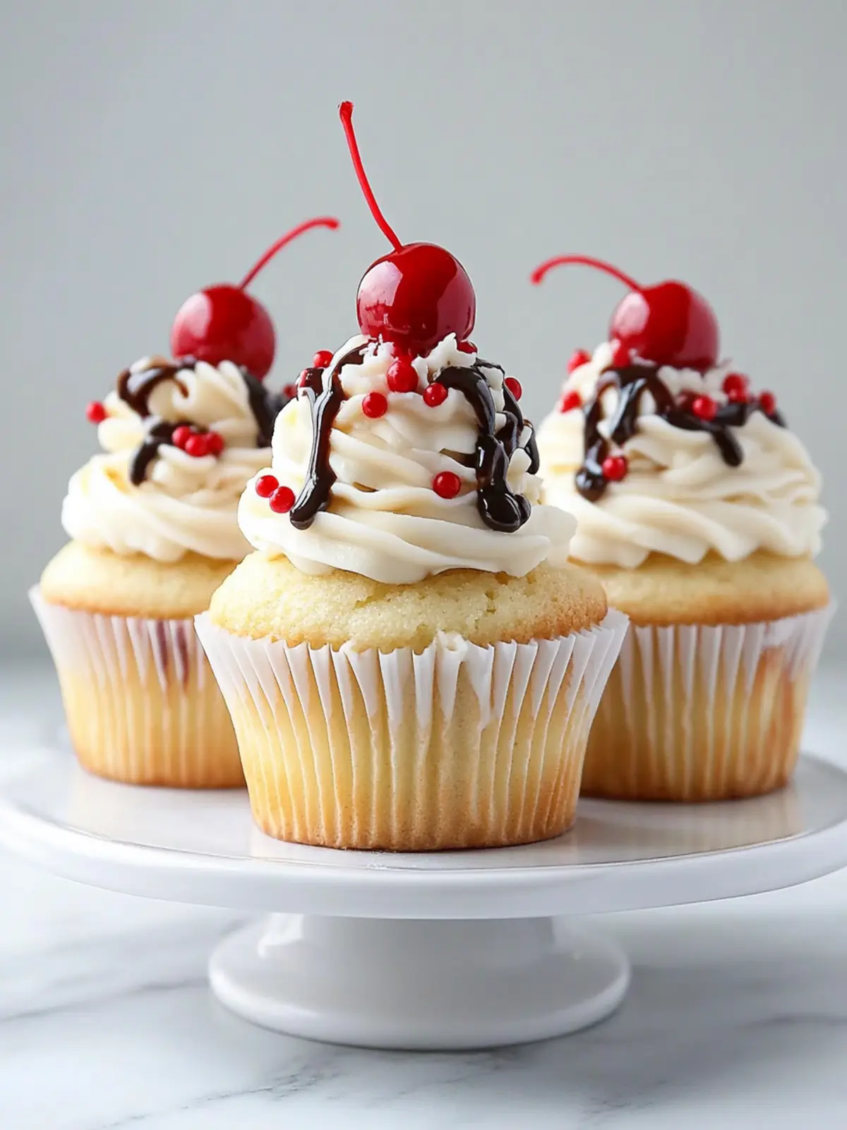 Banana Split Cupcakes