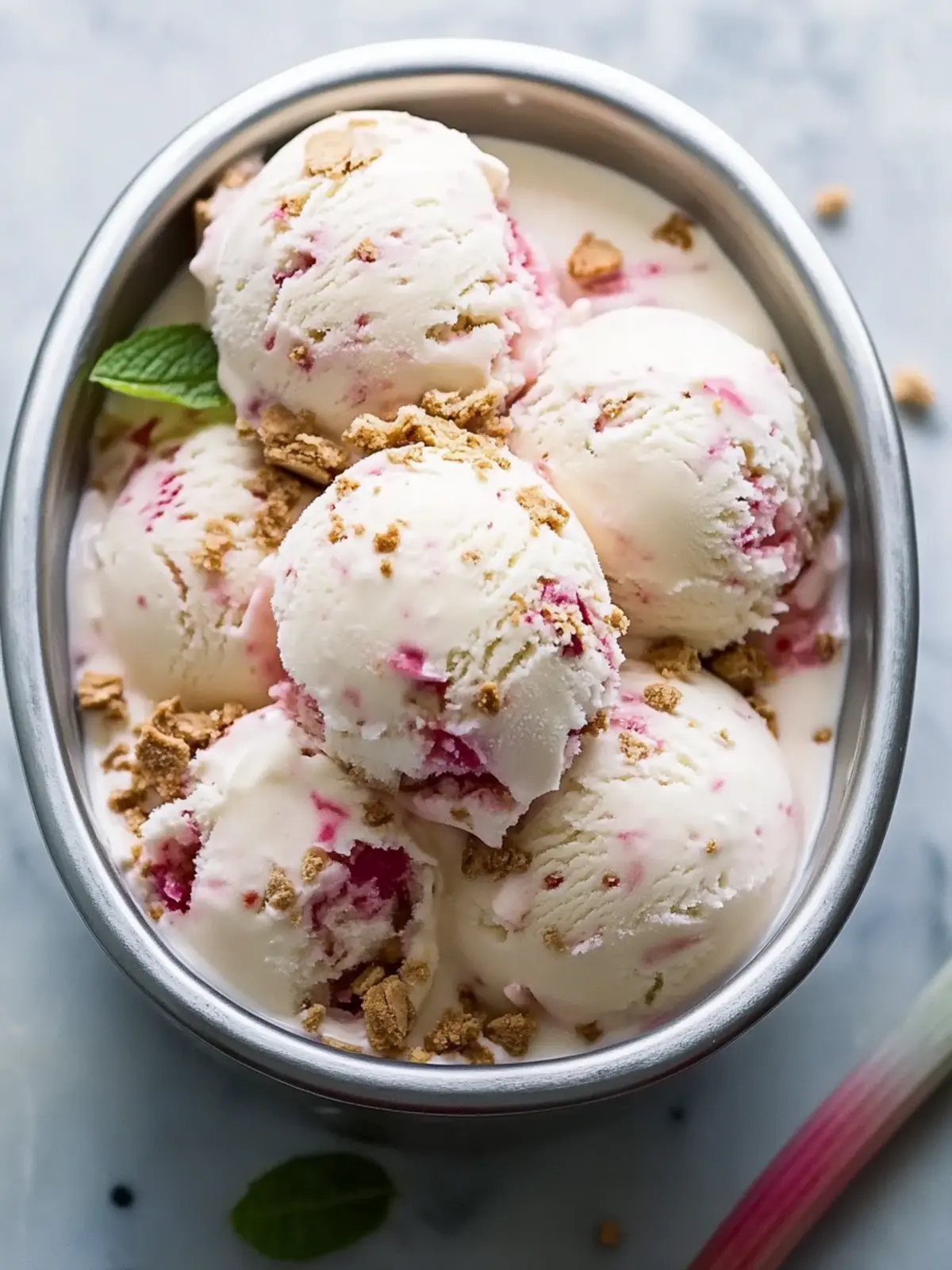 Rhubarb Crumble Ice Cream