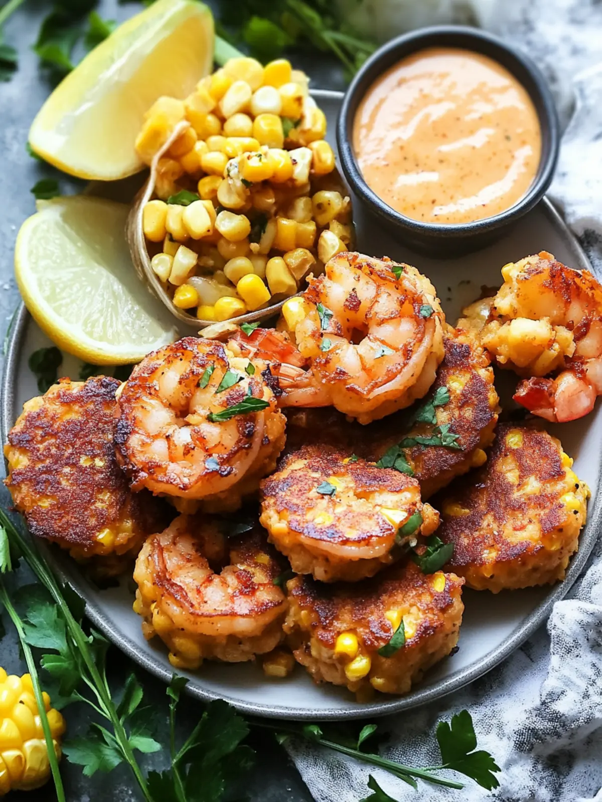 Cajun Shrimp and Corn Cakes