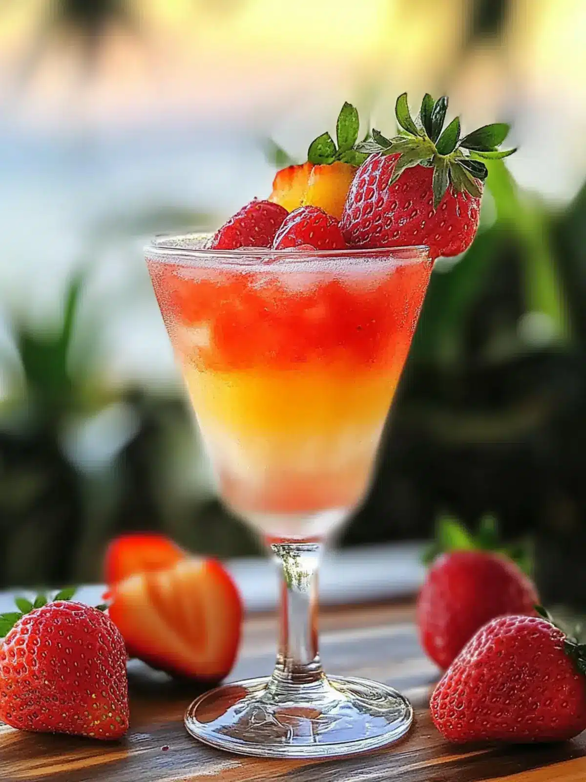 Strawberry Sunset Slam Mocktail