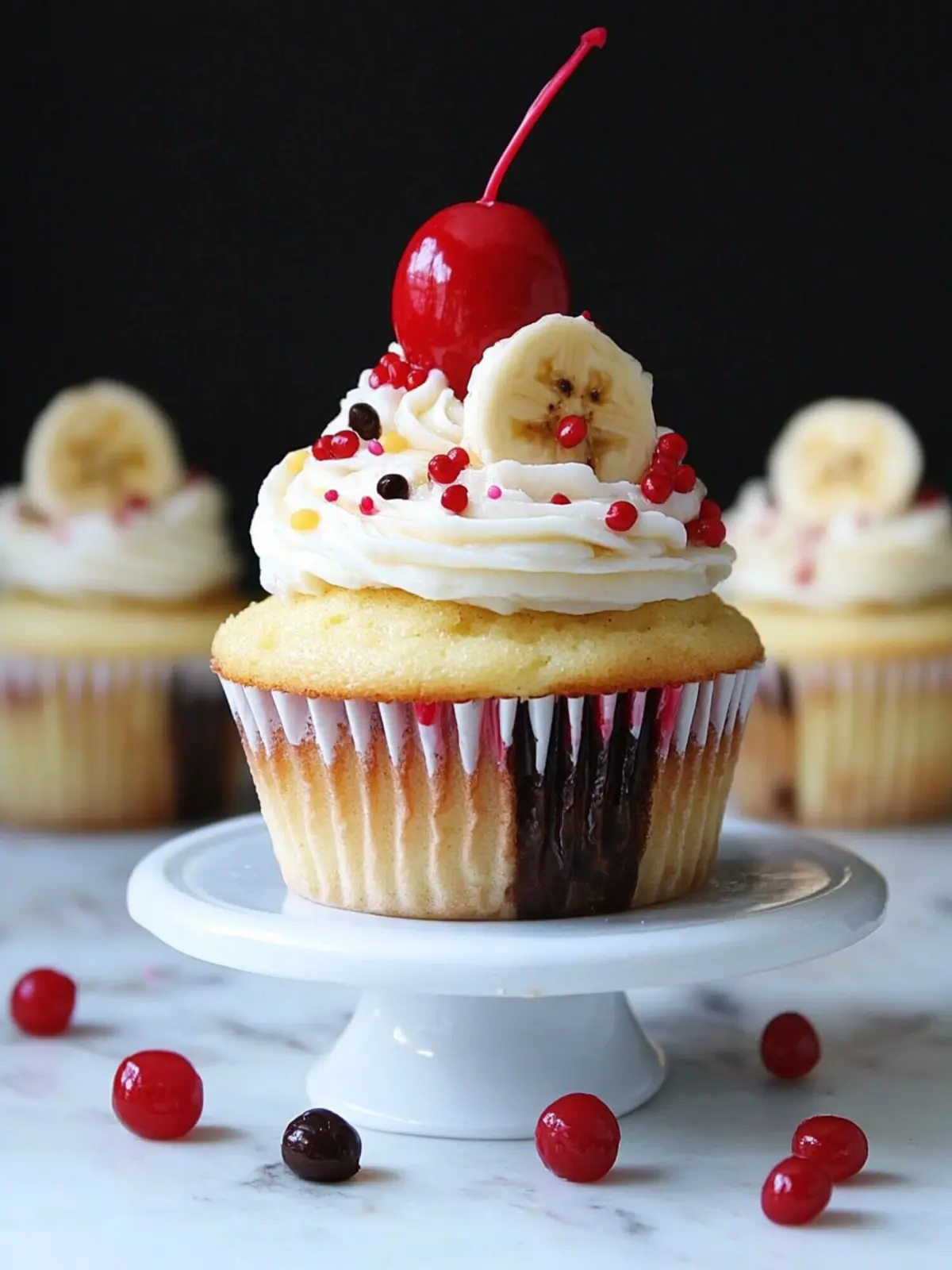 Banana Split Cupcakes