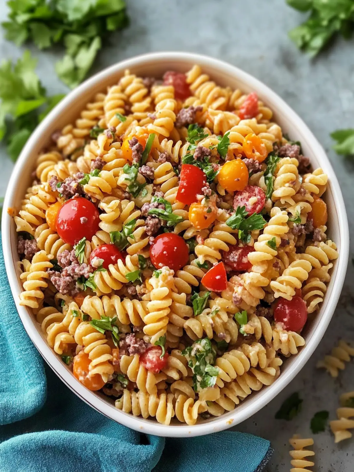 Spicy High Protein Fiesta Pasta Salad