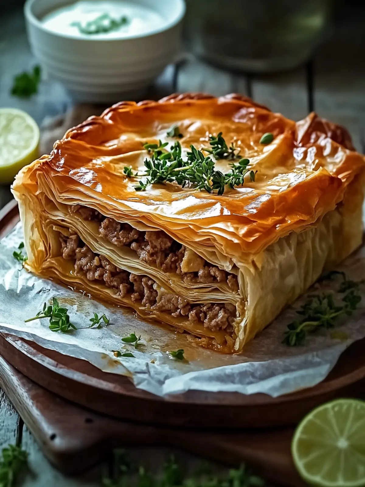 Phyllo Meat Pie