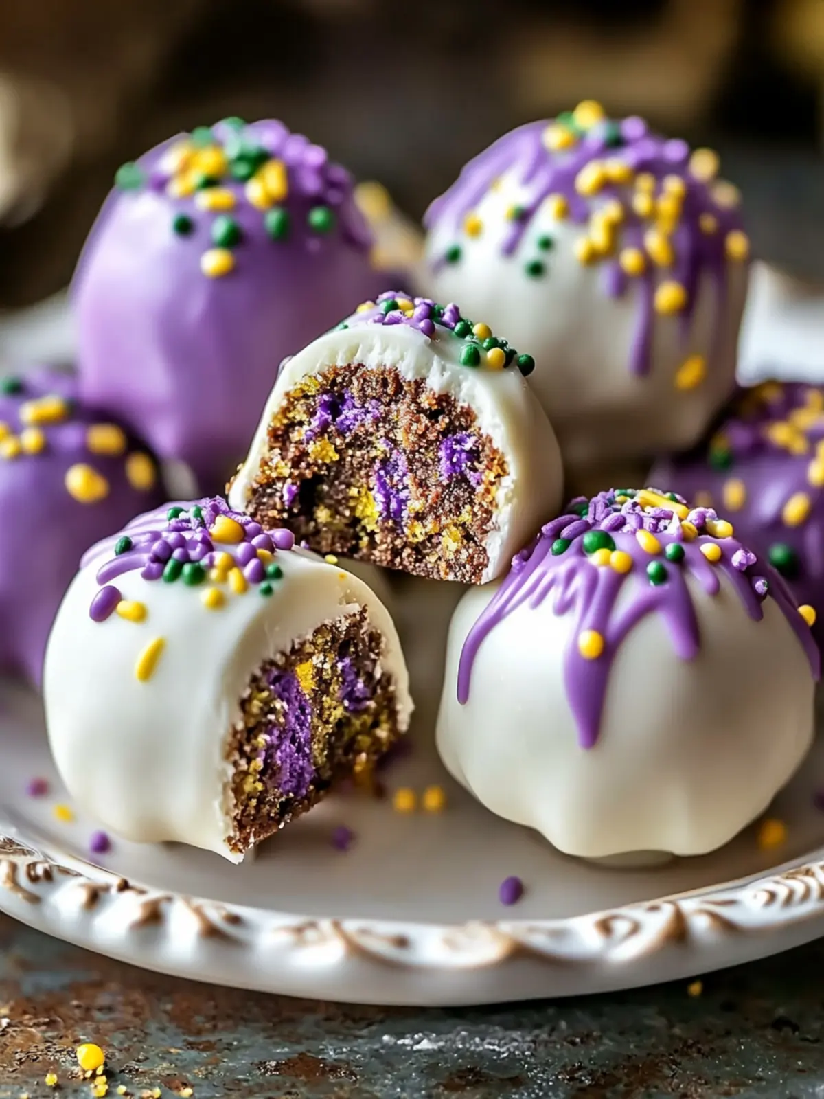 Mardi Gras King Cake Oreo Truffles