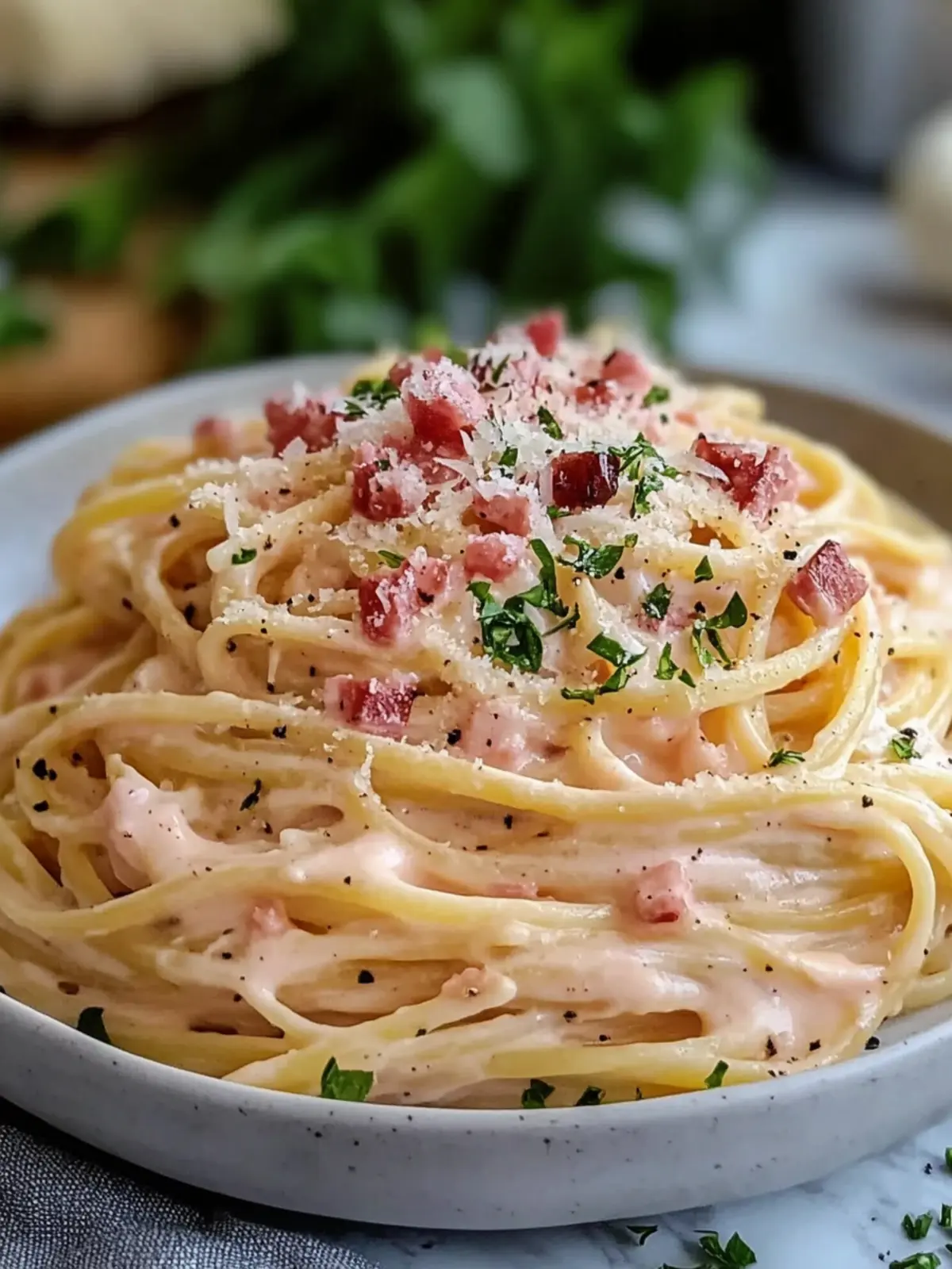 Creamy Pink Alfredo Pasta