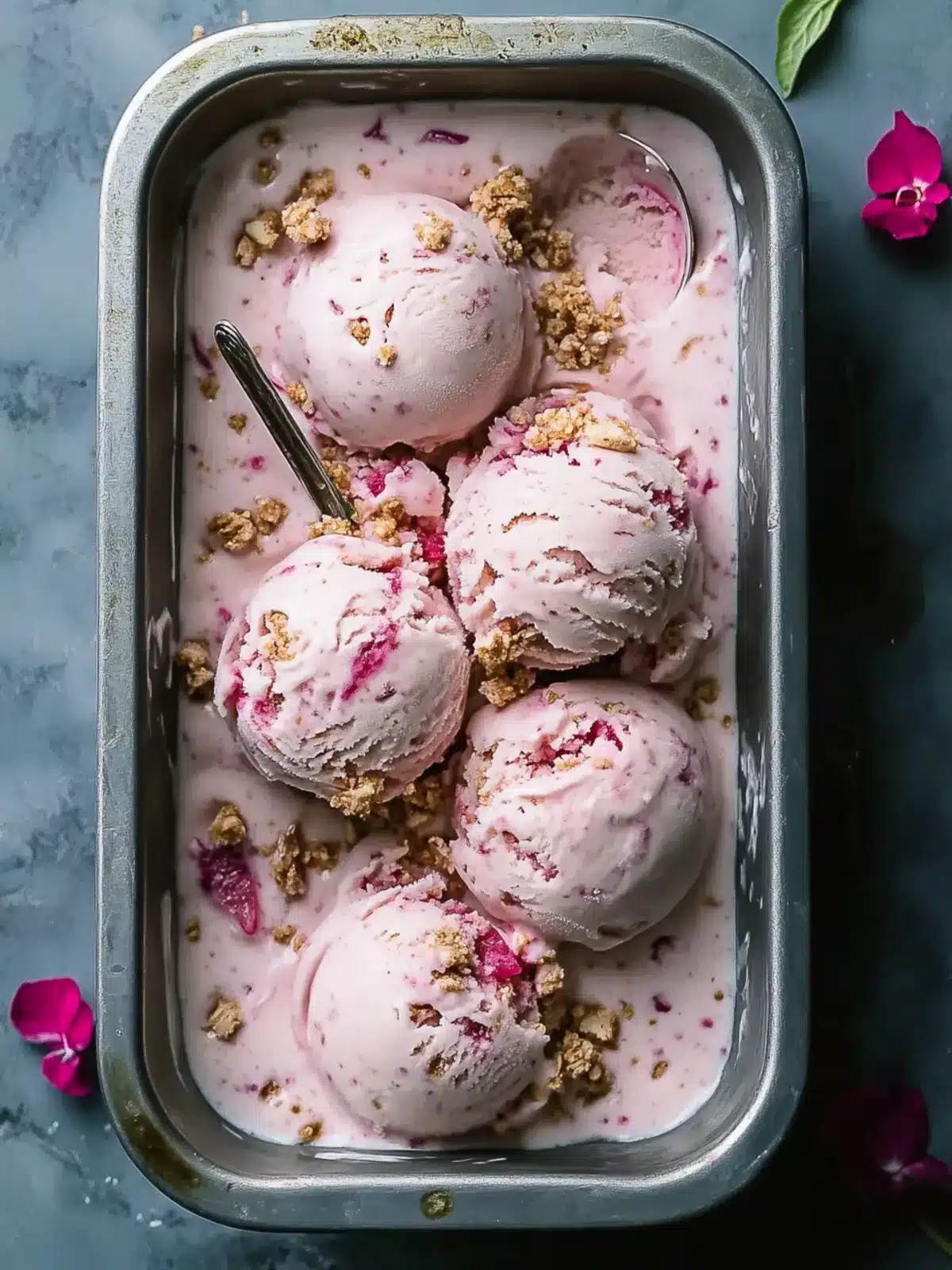 Rhubarb Crumble Ice Cream