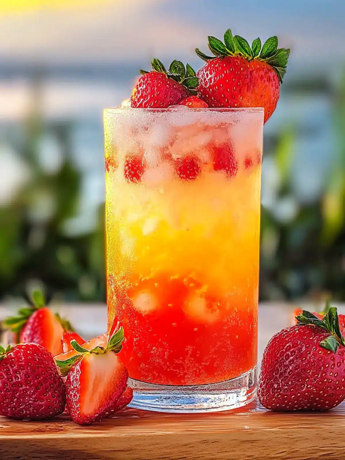 Strawberry Sunset Slam Mocktail