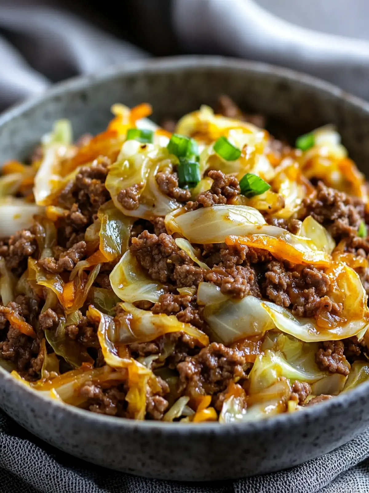 Low Carb Mongolian Ground Beef Cabbage