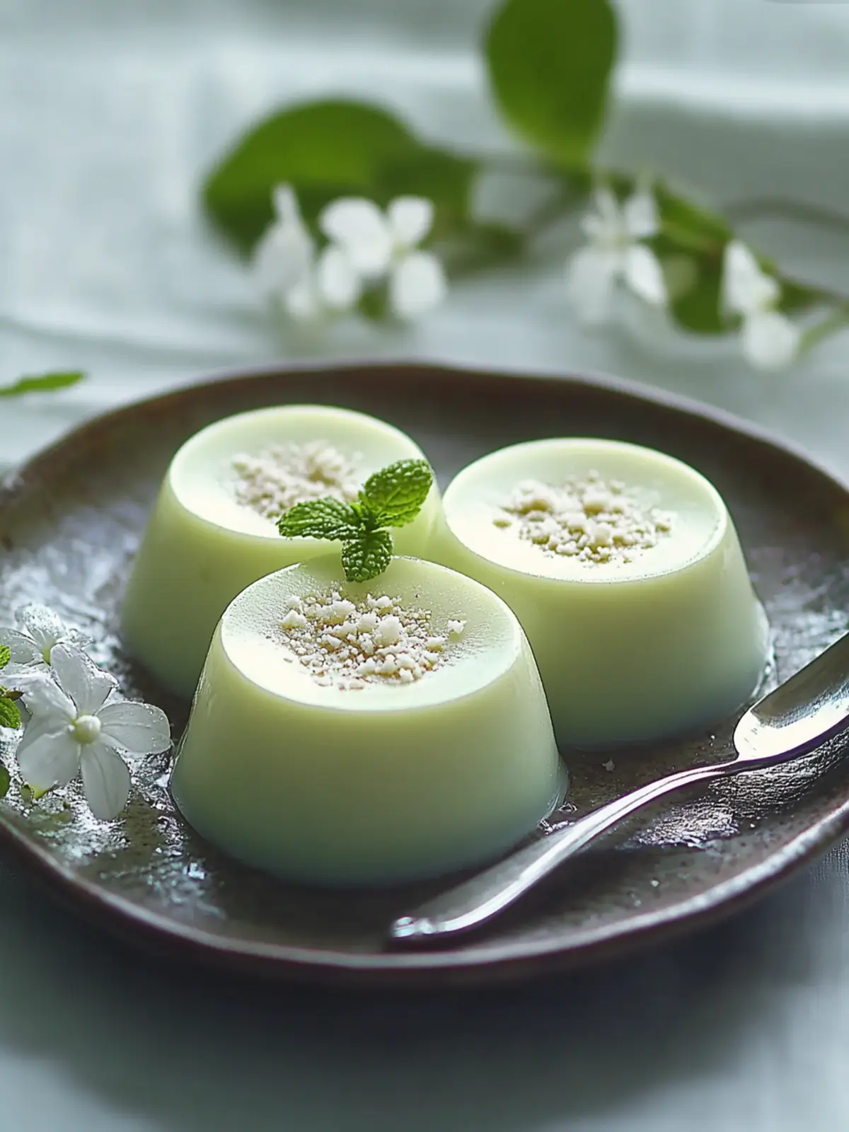 Pandan Coconut Panna Cotta