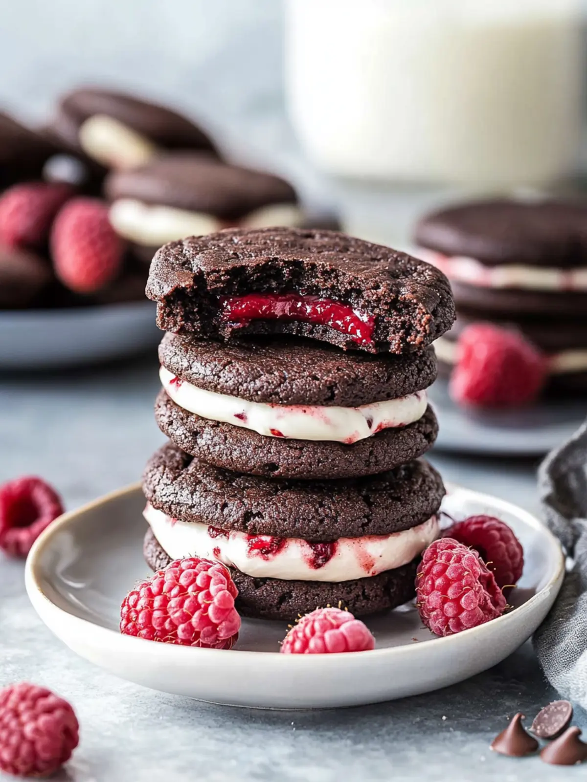 Chocolate Raspberry Sandwich Cookies