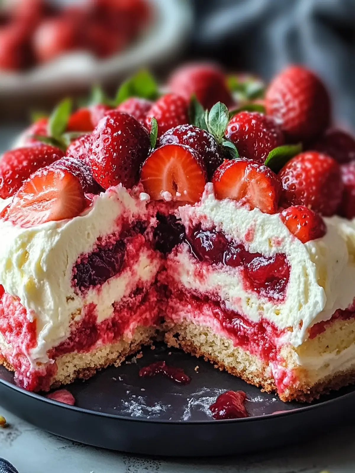 Strawberry Earthquake Cake