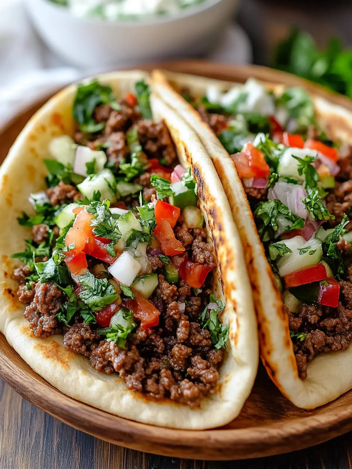 Mediterranean Ground Beef Pita Pockets