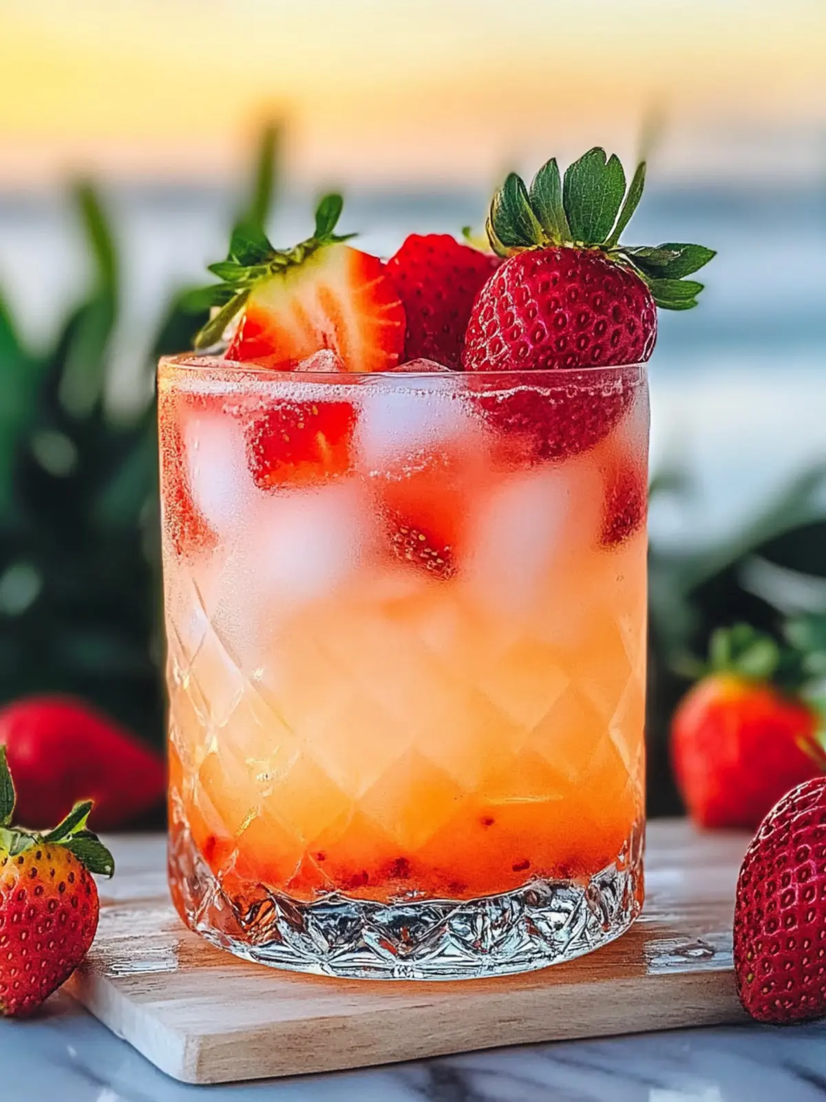 Strawberry Sunset Slam Mocktail