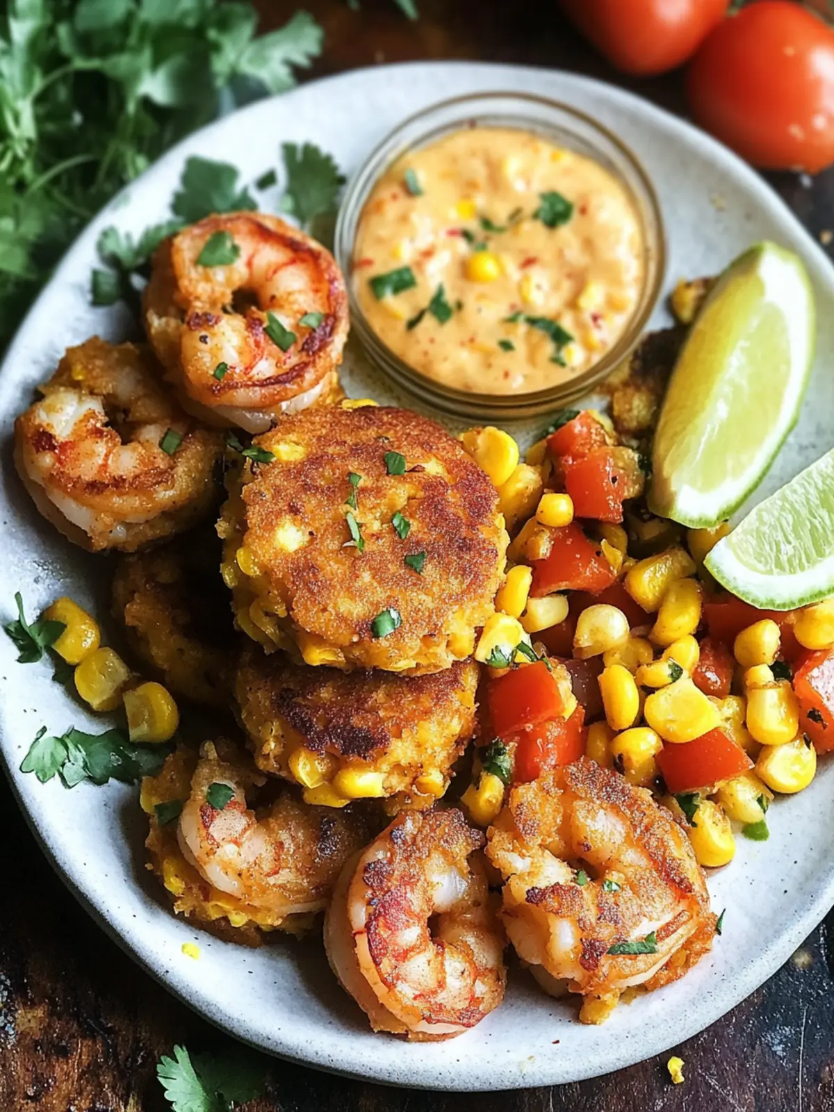 Cajun Shrimp and Corn Cakes