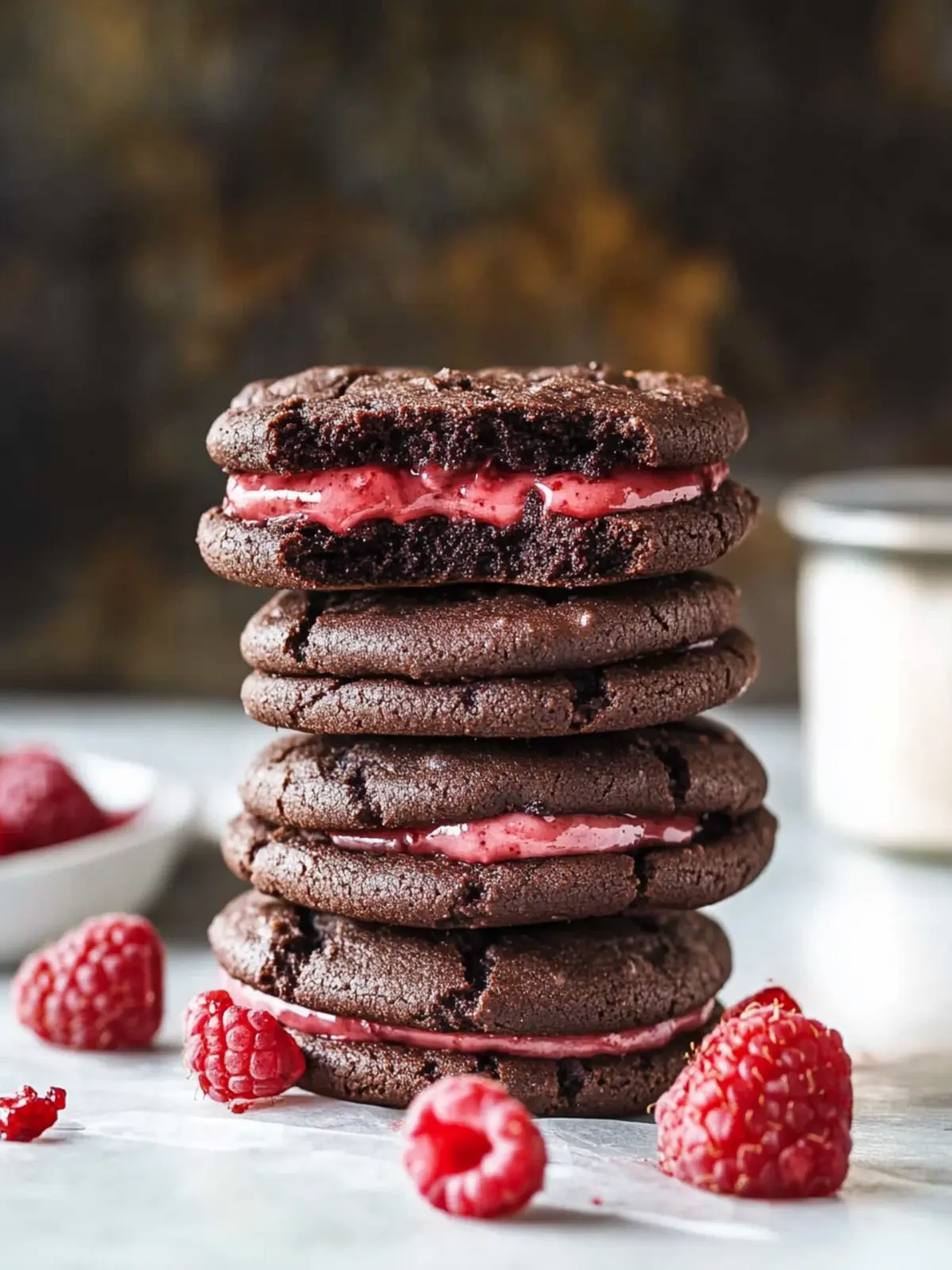 Chocolate Raspberry Sandwich Cookies