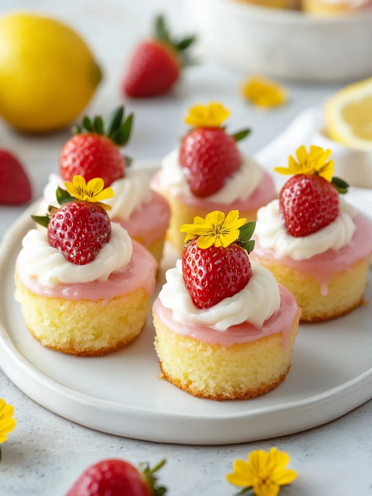 Strawberry Lemonade Cake Bites