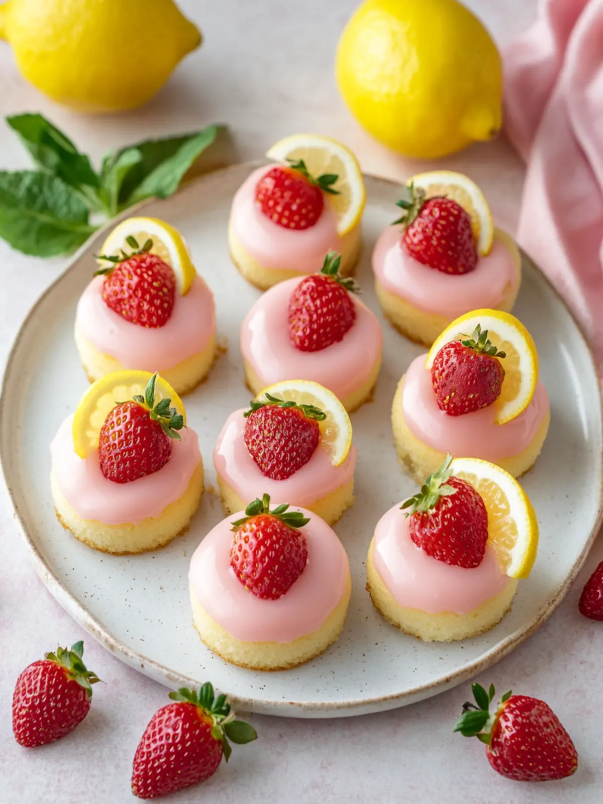 Strawberry Lemonade Cake Bites