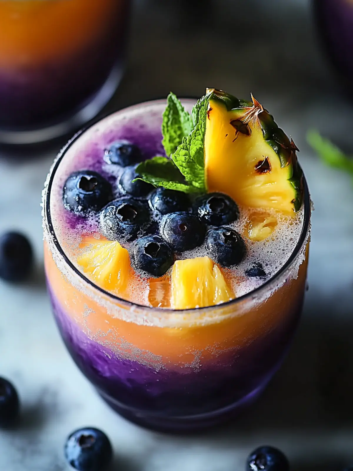 Blueberry Pineapple Tequila Sour