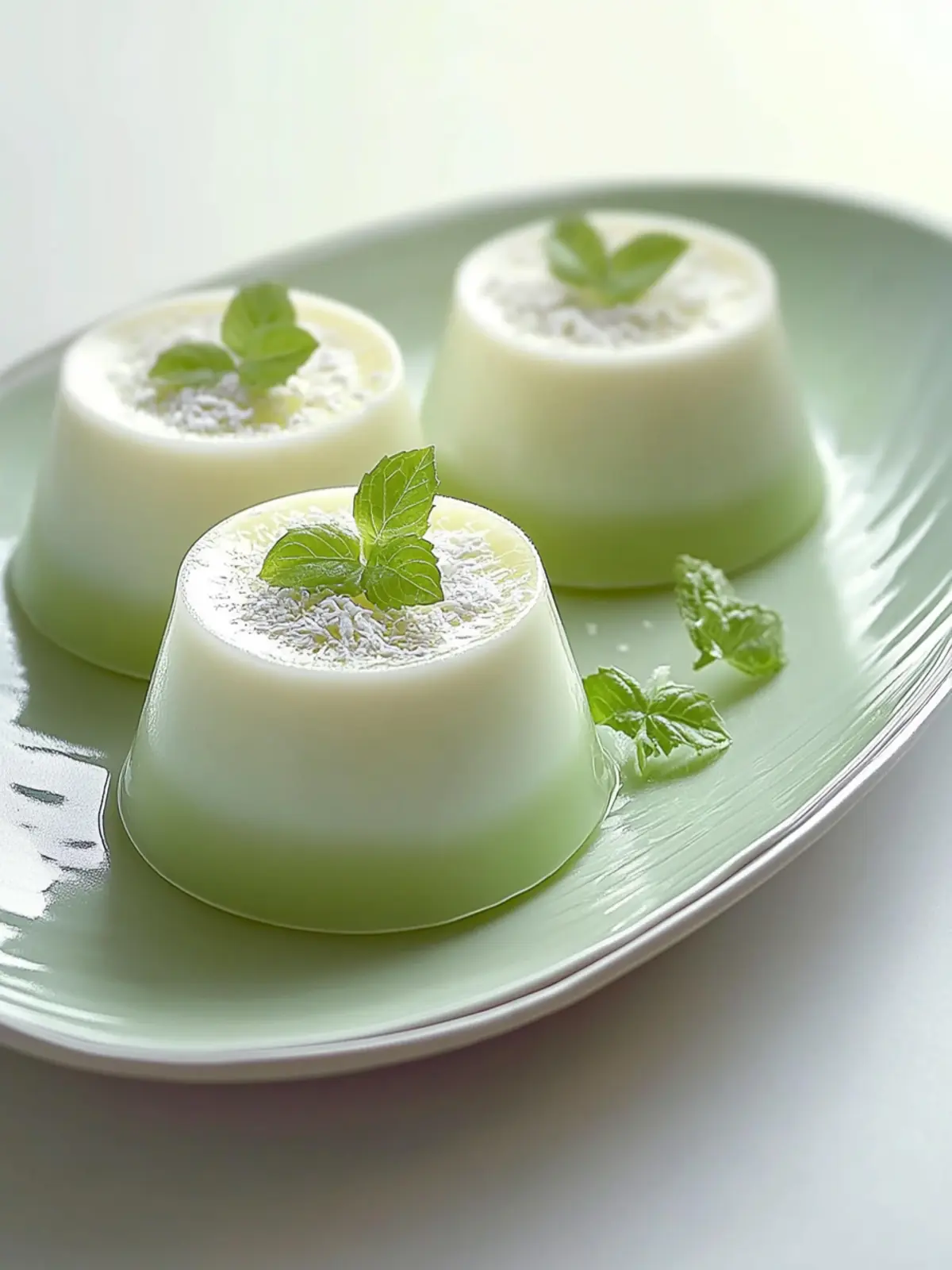 Pandan Coconut Panna Cotta