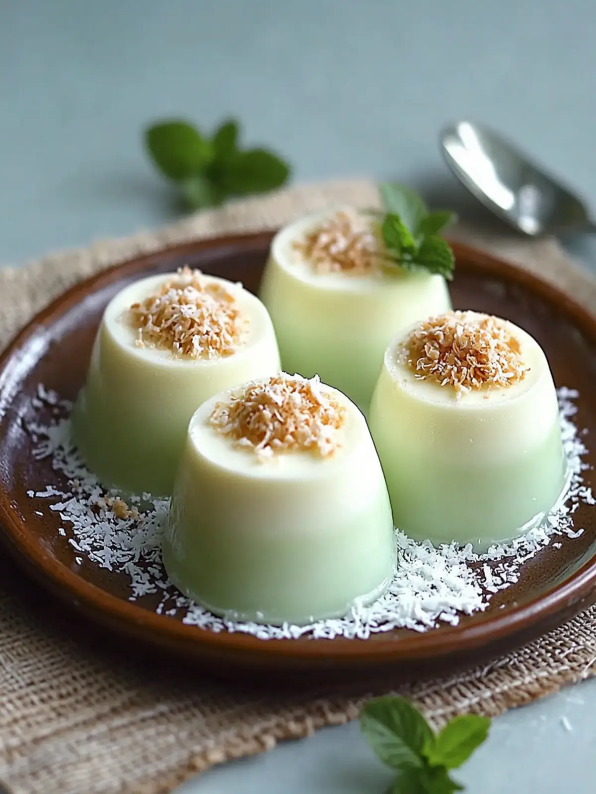 Pandan Coconut Panna Cotta