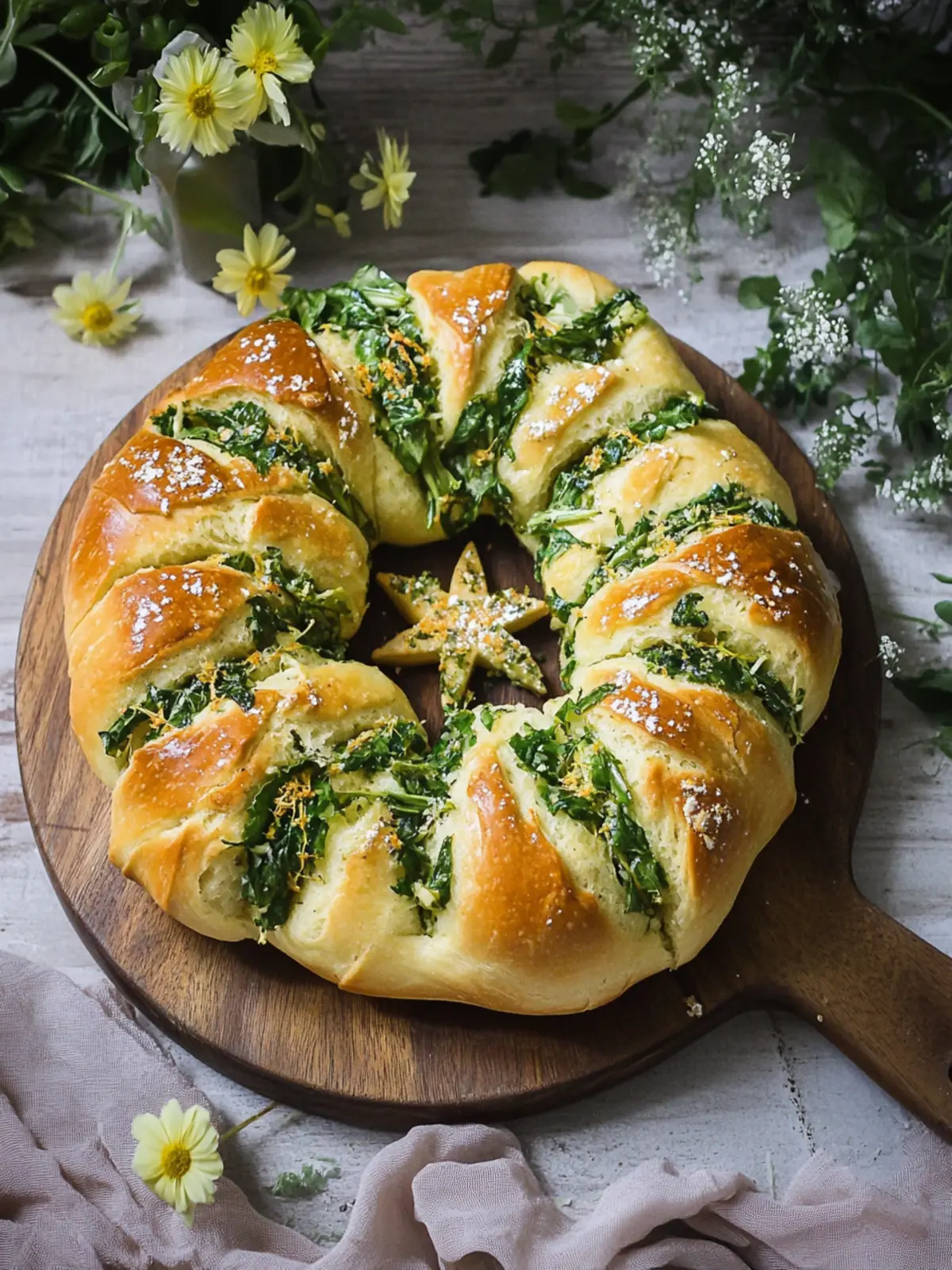 Spring Greens Star Bread
