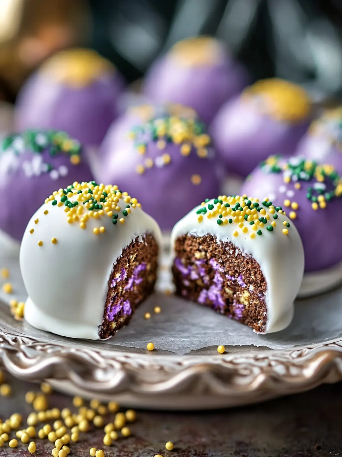 Mardi Gras King Cake Oreo Truffles