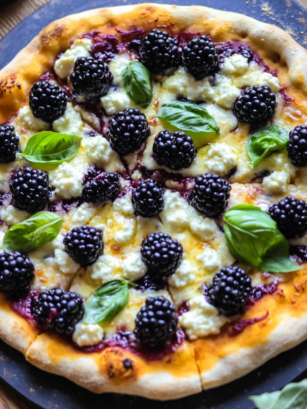 Blackberry Basil Ricotta Pizza