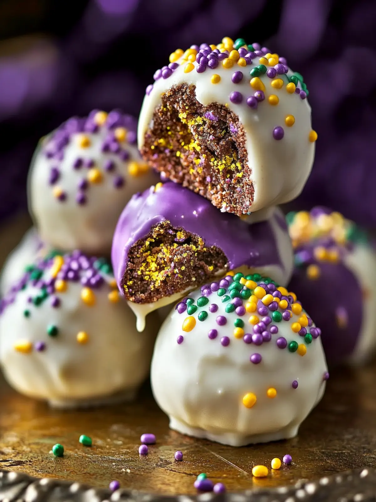 Mardi Gras King Cake Oreo Truffles