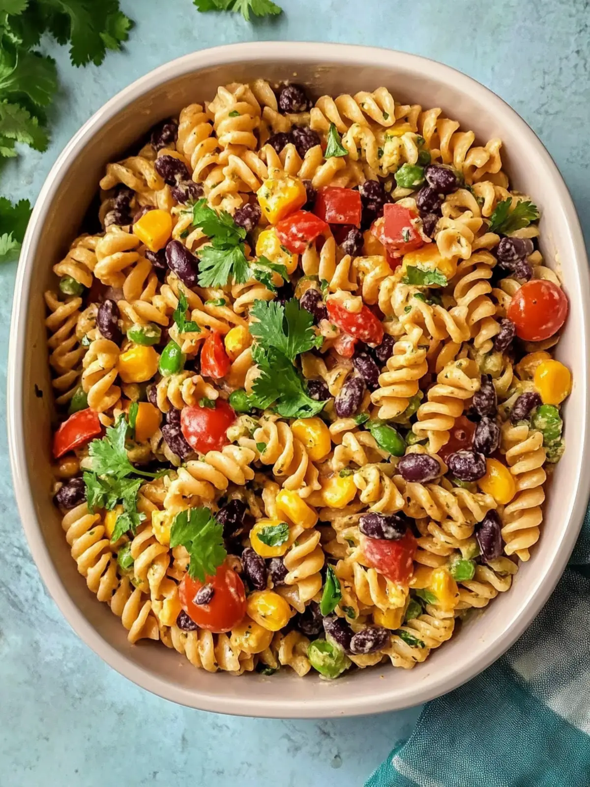 Spicy High Protein Fiesta Pasta Salad