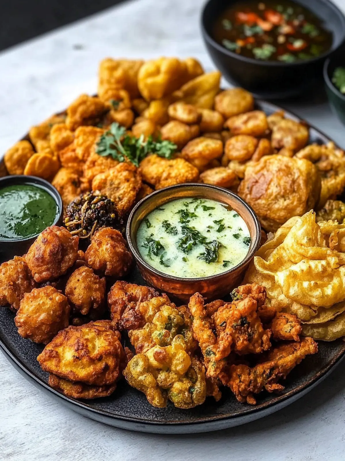 Homemade Tea Time Pakora Platter