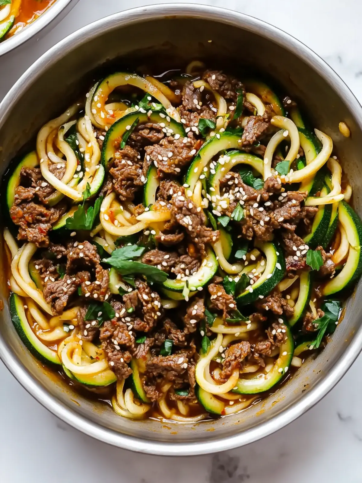Korean Beef Zucchini Noodles