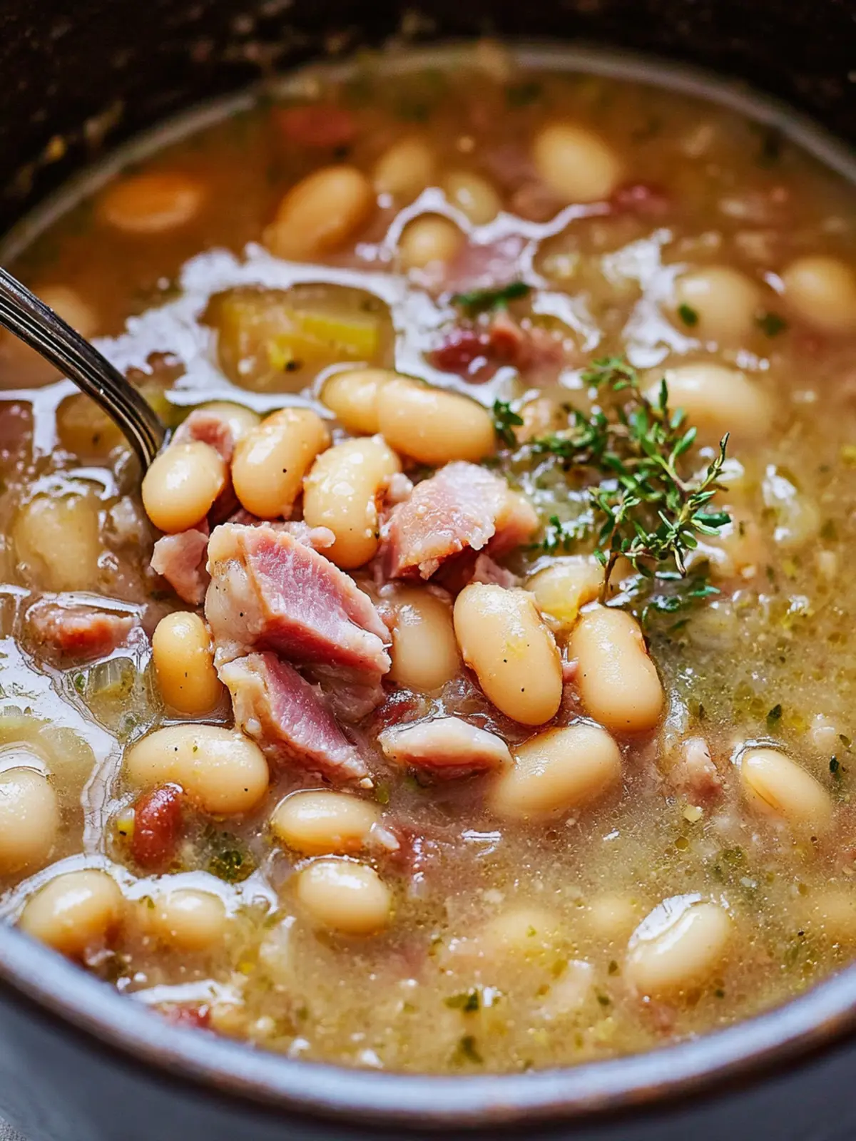 Beans Cooked with Ham Hocks