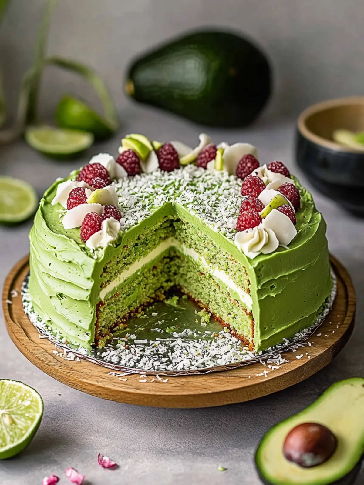 Vegan Avocado Lime Coconut Cake