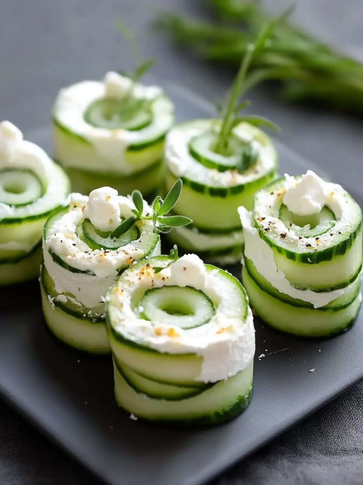 Cucumber and Cream Cheese Sandwich Rolls
