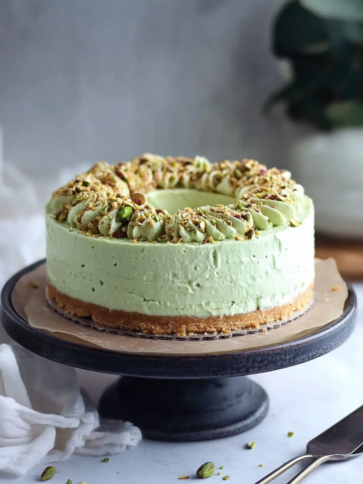 No Bake Pistachio Cheesecake