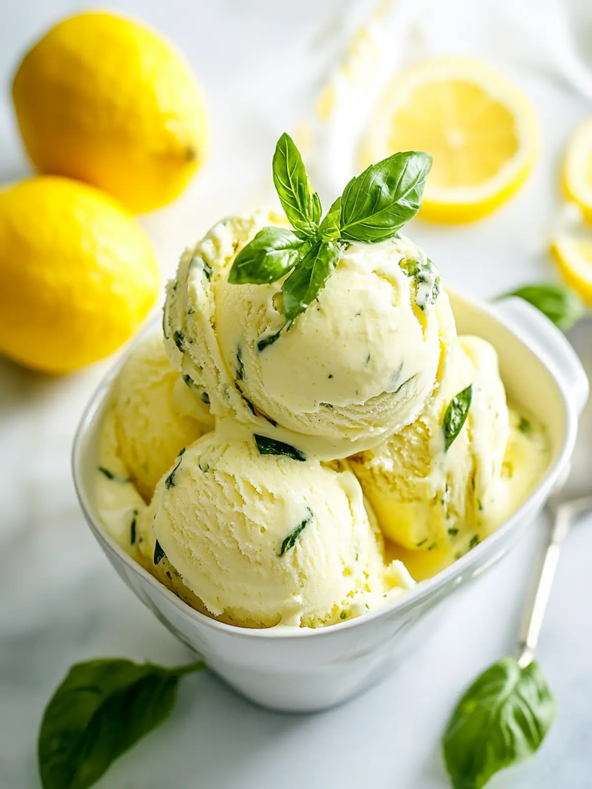 Lemon Basil Ice Cream