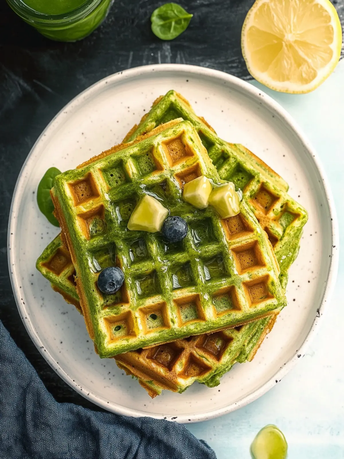 Green Waffles with Spinach