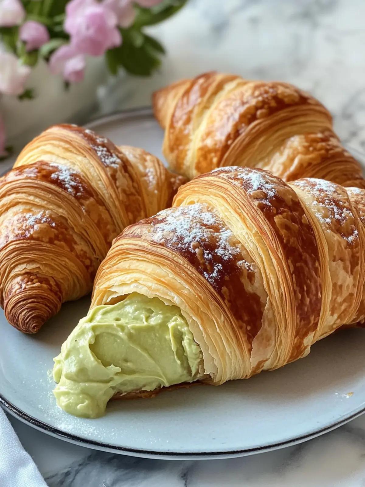 Pistachio Cream Croissants