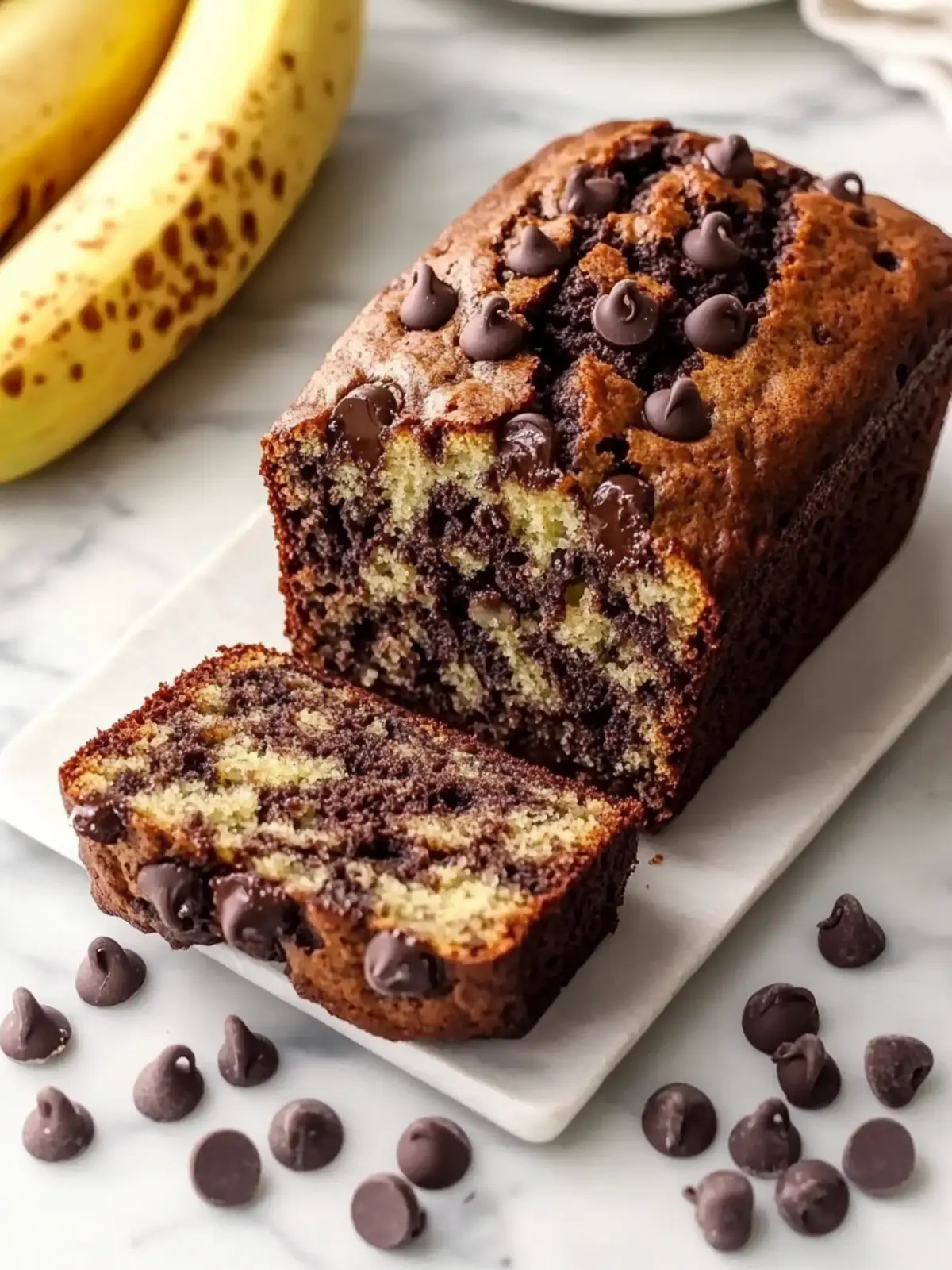 Sweet Chocolate Chip Banana Bread