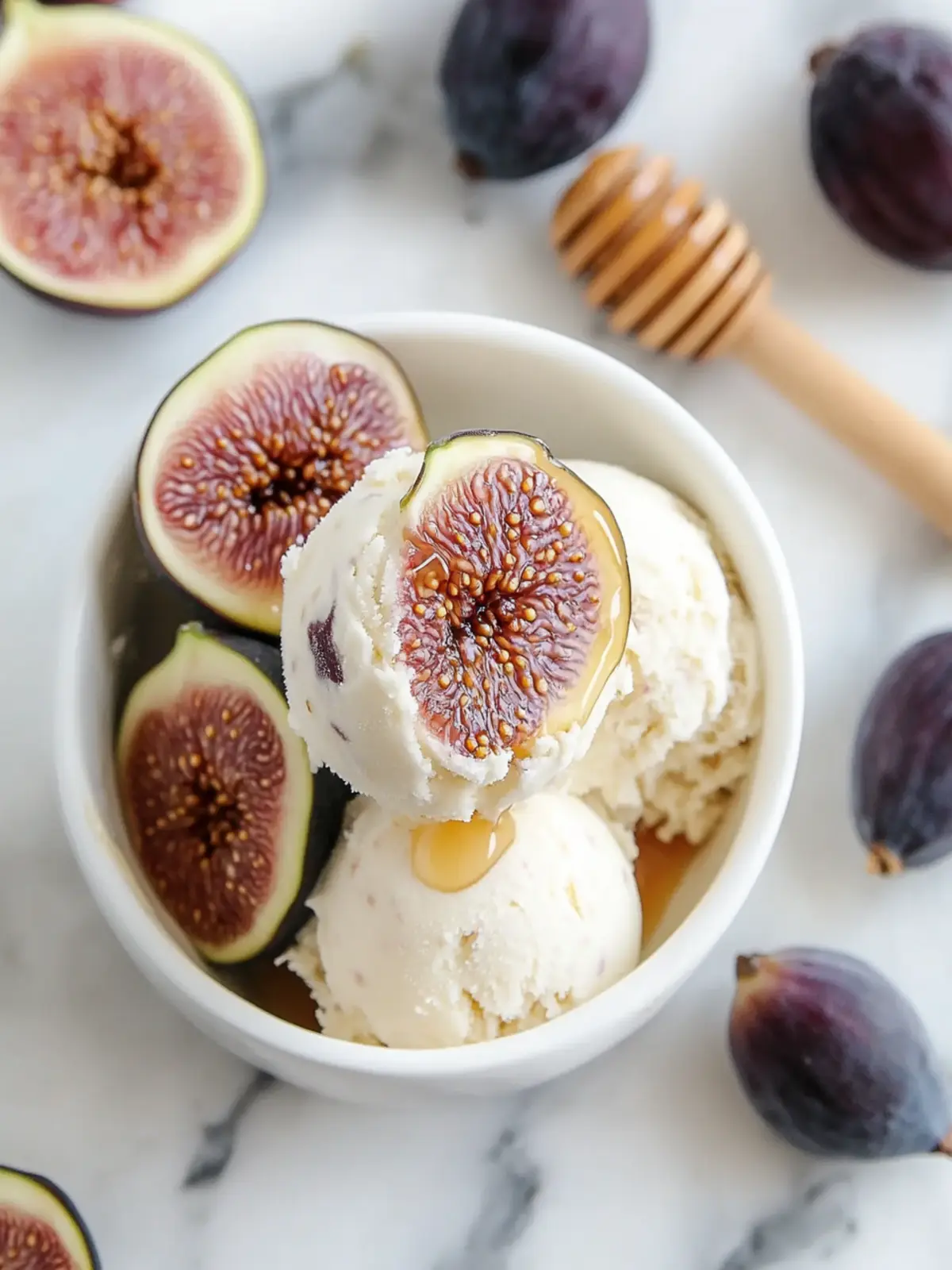 Honey-Drizzled Fig and Ricotta Ice Cream