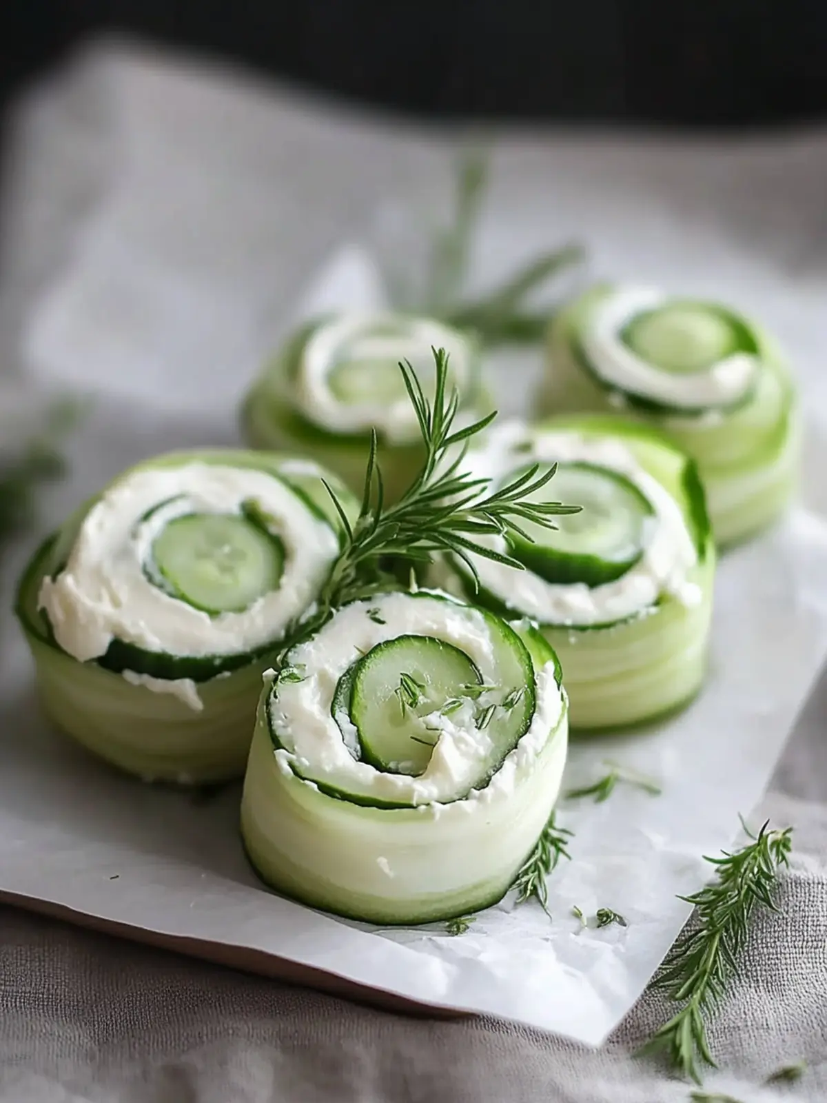 Cucumber and Cream Cheese Sandwich Rolls