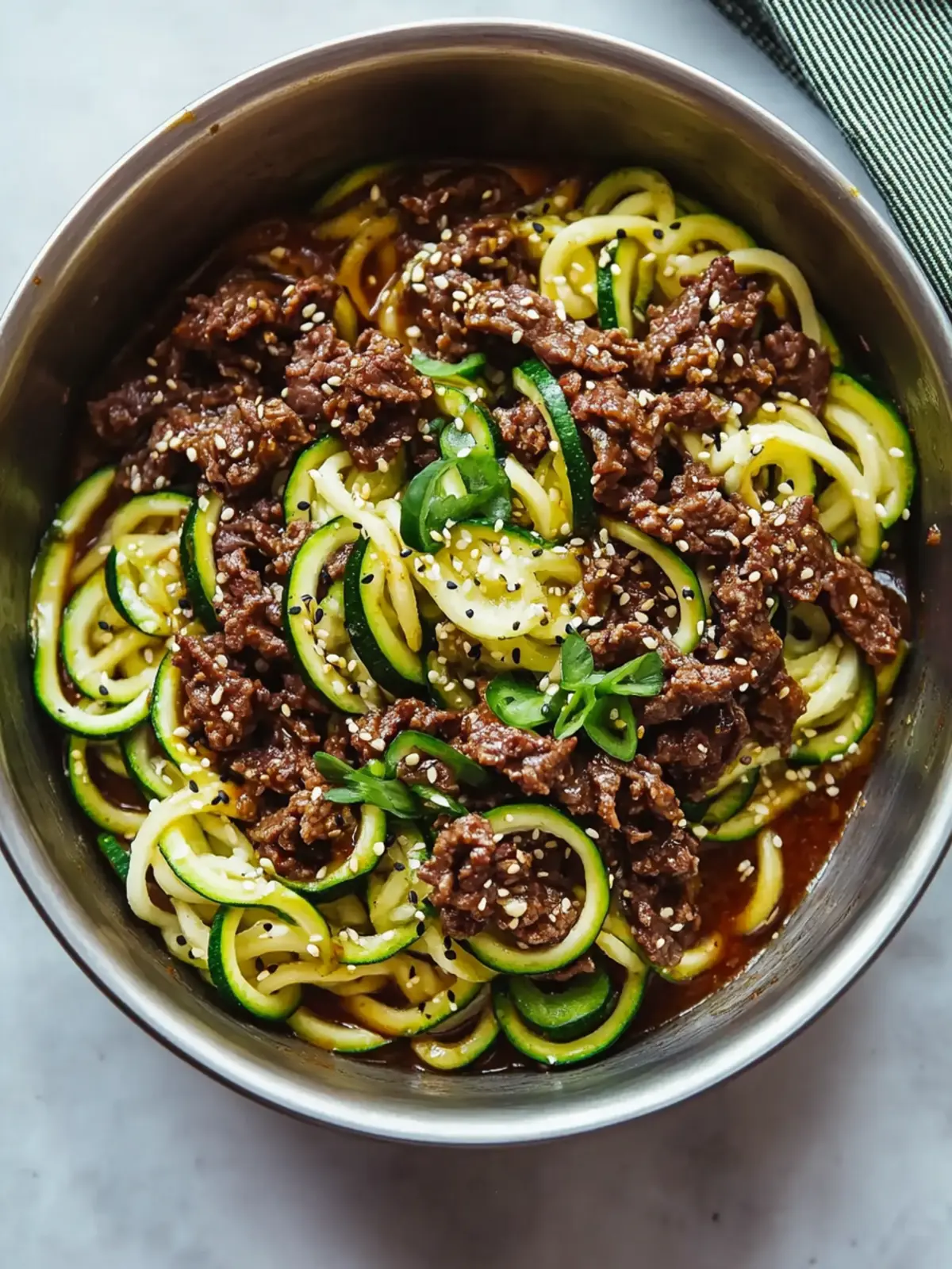 Korean Beef Zucchini Noodles