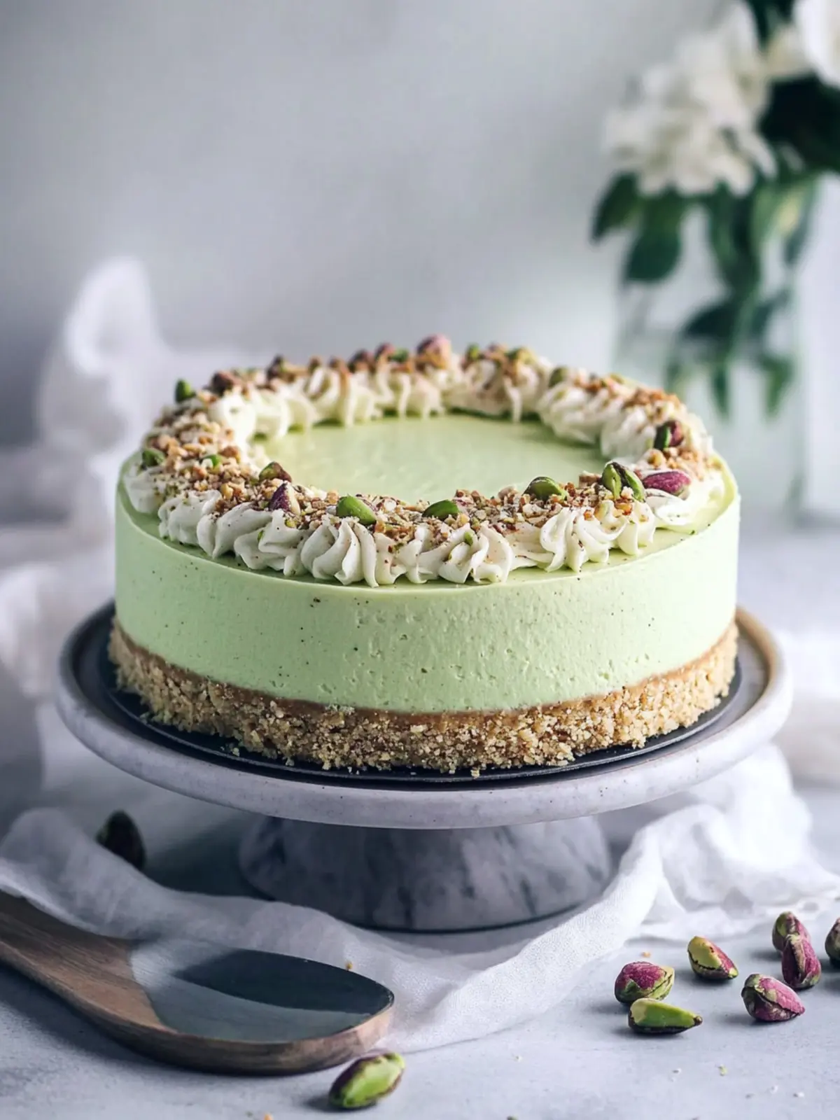 No Bake Pistachio Cheesecake