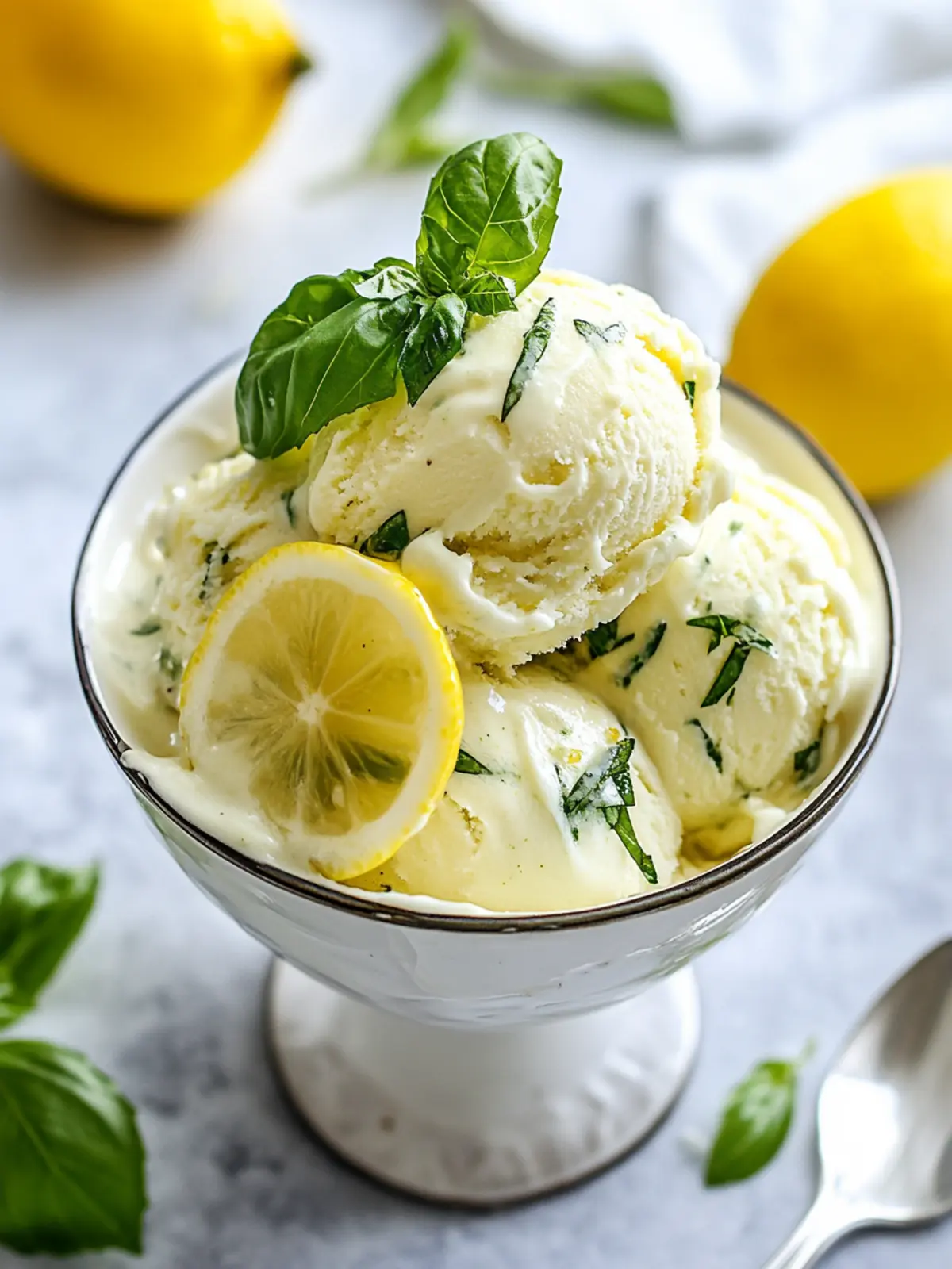 Lemon Basil Ice Cream