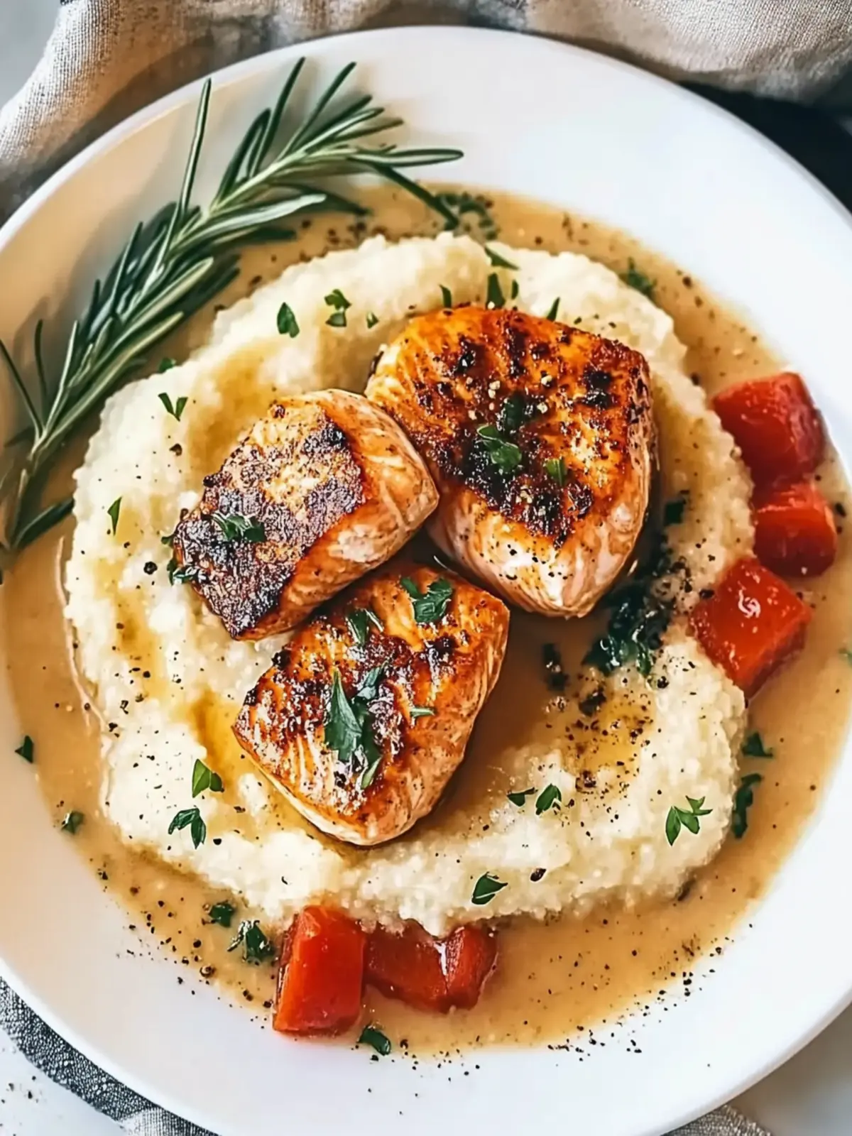 Creole Salmon and Grits