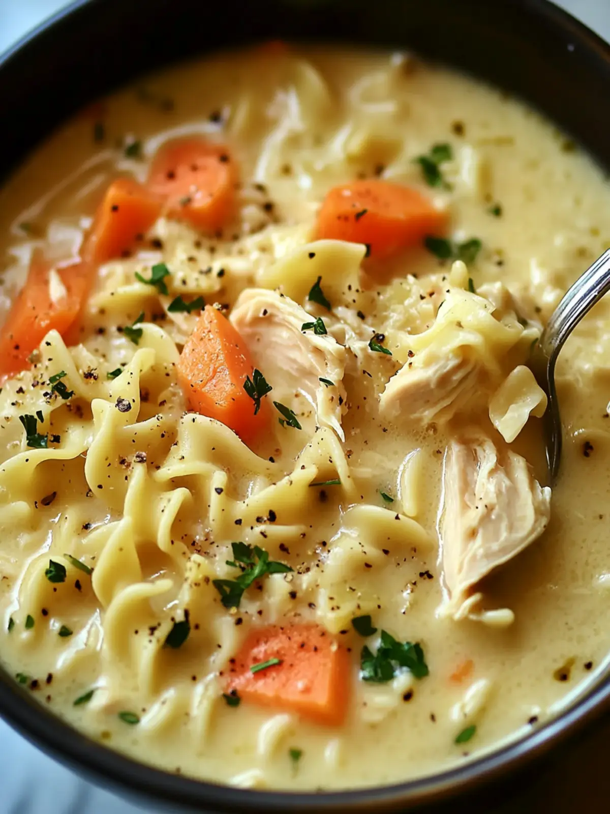 Creamy Crack Chicken Noodle Soup